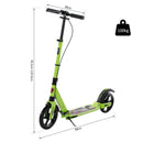 Green Aluminium Folding Kick Scooter with Shock Absorption