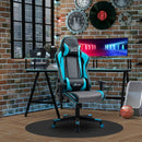 Sky Blue Racing Style Gaming Chair with Headrest and Lumbar Support