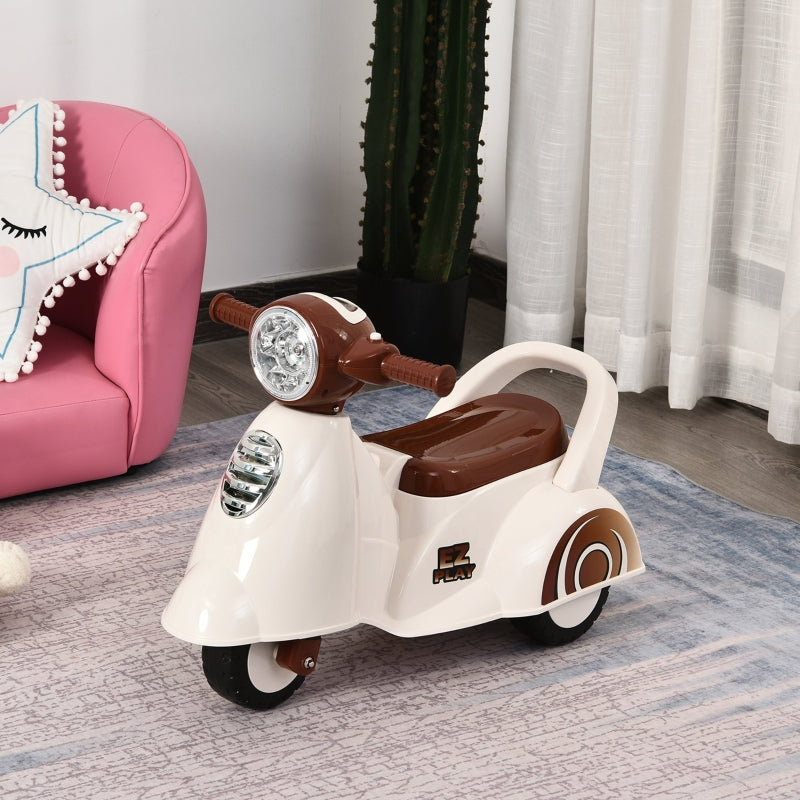 White Baby Toddler Ride-On Balance Car with Lights and Music