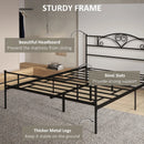 Metal King Size Bed Frame with Storage, Black
