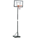 Adjustable Black Freestanding Basketball Hoop with Backboard and Wheels