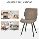 Brown PU Leather Racing-Style Dining Chairs Set of 2