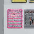 39-Drawer Rose Red Plastic Storage Cabinet, 38x16x47.5 cm