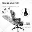 Light Grey Ergonomic Office Chair with Footrest and Armrests