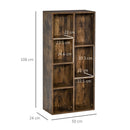 Rustic Brown Industrial Cube Bookshelf for Home Office