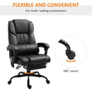 Black PU Leather Massage Office Chair with Footrest