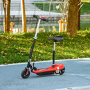 Red Folding Electric Scooter with Warning Bell - 15km/h Speed, Ages 4-14