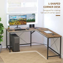 L-Shaped Black Gaming Desk - Home Office Computer Workstation