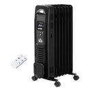 Black 1500W Digital Oil Filled Radiator, Portable Electric Heater with Timer & Remote