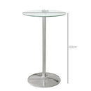 Clear Glass Round Bar Table with Steel Base