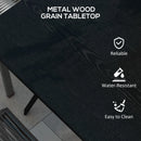 Black 4-Seater Steel Garden Table with Parasol Hole