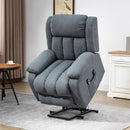 Dark Grey Elderly Recliner Chair with Massage and Lift Function