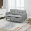 Grey Two Seater Button Tufted Sofa with Cushions