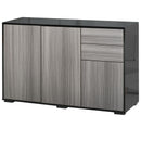 Modern 2-Drawer Side Cabinet in Light Grey and Black