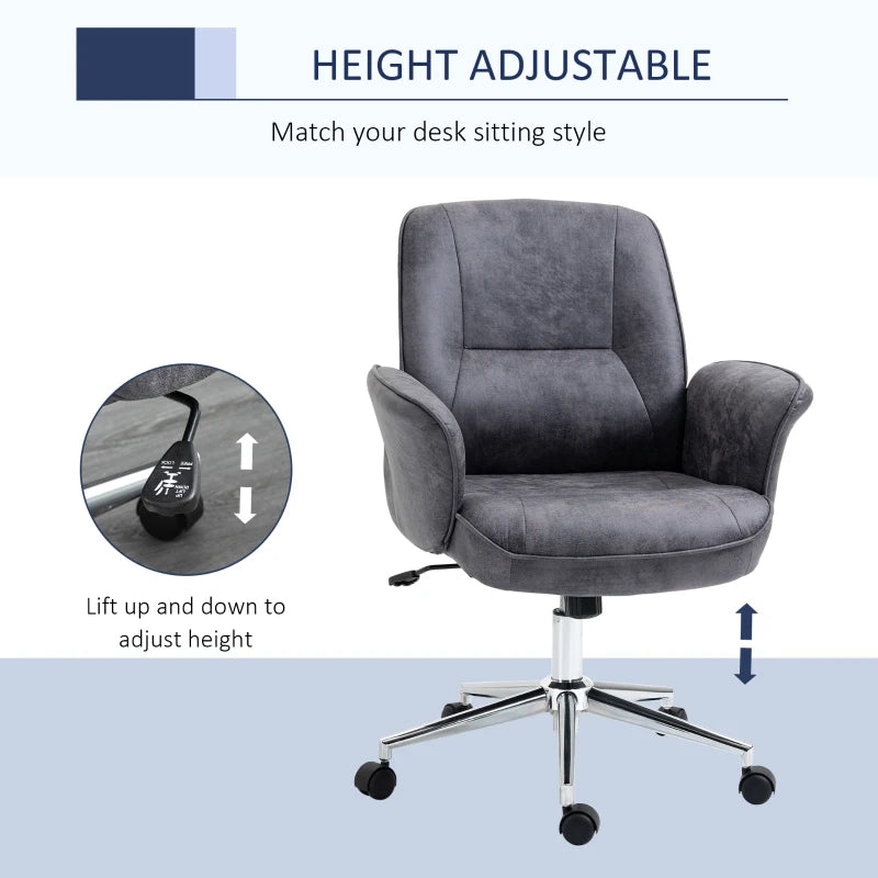 Grey Faux Microfibre Leather Office Chair