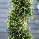 Set of 2 Green Artificial Spiral Topiary Trees - Indoor/Outdoor Decor