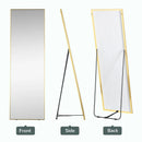 Gold Frame Full Length Mirror, 160 x 50 cm - Wall-Mounted or Freestanding Rectangle Dressing Mirror