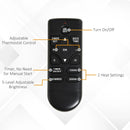 Modern Curved Electric Fireplace with LED Flames & Remote Control - Marble Stone Finish