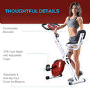 Foldable Indoor Exercise Bike - Blue 8-Level Magnetic Resistance LCD Monitor