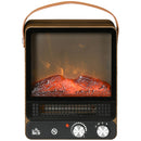 Electric Fireplace Heater, Realistic Flame Effect, Dark Walnut