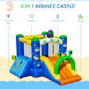 Alien-Style Kids Inflatable Bounce House Set - Green