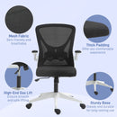 Black & White Mesh Office Chair with Flip-Up Arms