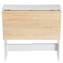 Oak and White Folding Desk - Space Saving Home Office Furniture
