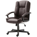 Brown Faux Leather Office Chair with Adjustable Height and Swivel Wheels