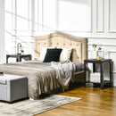 Dark Walnut Industrial Side Table Set of 2 with Storage Shelf