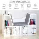 White Cushioned Reading Seat Bookcase Shelf
