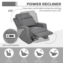 Electric Reclining Chair with USB Port and Footrest - Charcoal Grey
