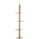 Brown 260cm Cat Tree with 3 Perches & Flannel Upholstery