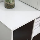 Black and White Mobile File Cabinet with Lockable Drawer and Shelf