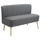 Dark Grey 2-Seater Padded Linen Loveseat Sofa