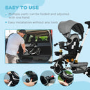 Grey Kids Tricycle with Rotatable Seat & Adjustable Push Handle