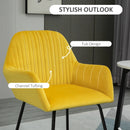 Yellow Modern Upholstered Armchair with Metal Base for Living Room