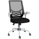 Black Mesh Office Chair with Flip-up Armrests and Lumbar Support