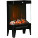 Black Electric Fireplace Stove with LED Flame Effect