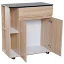 White Kitchen Storage Trolley Cart with Locking Wheels