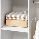 White Mobile Wardrobe with Hanging Rod and Shelves