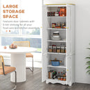 White 4-Door Freestanding Kitchen Storage Cabinet with Shelves