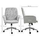 Light Grey Linen Swivel Computer Chair with Armrest
