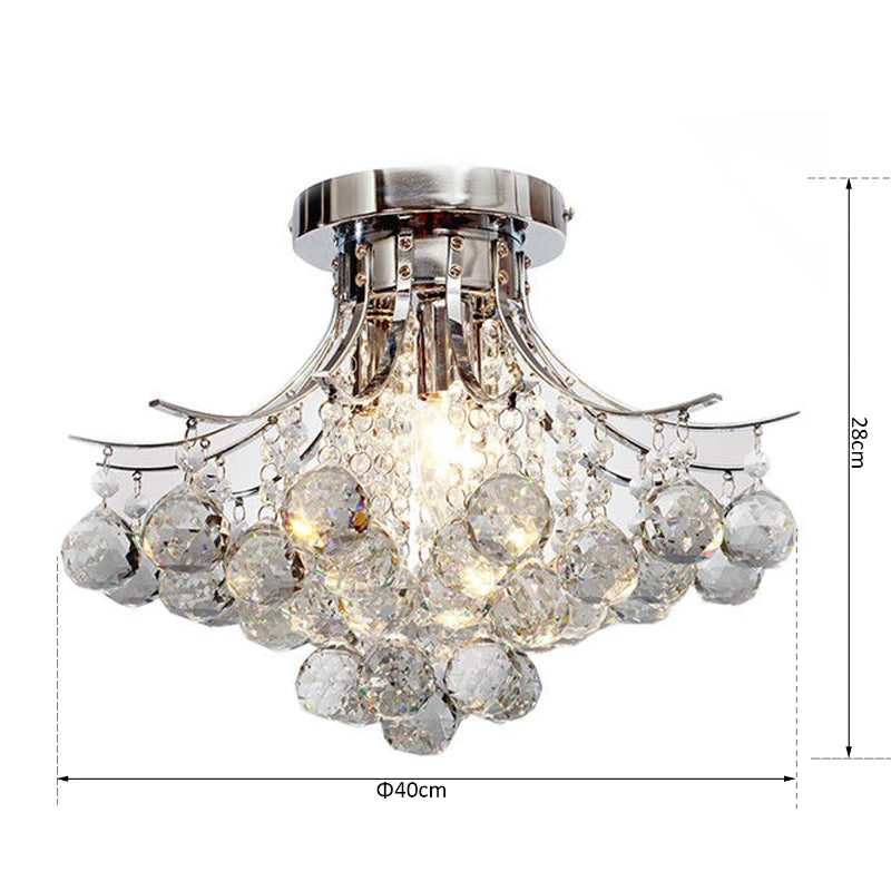 Crystal Ceiling Chandelier - Modern Silver