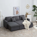 Grey 3 Seater Corner Sofa Bed with Storage and Chaise Lounge