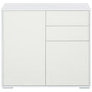 White High Gloss Sideboard with Push-Open Design and 2 Drawers