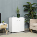 White Wooden Freestanding Storage Cabinet with Two Shelves
