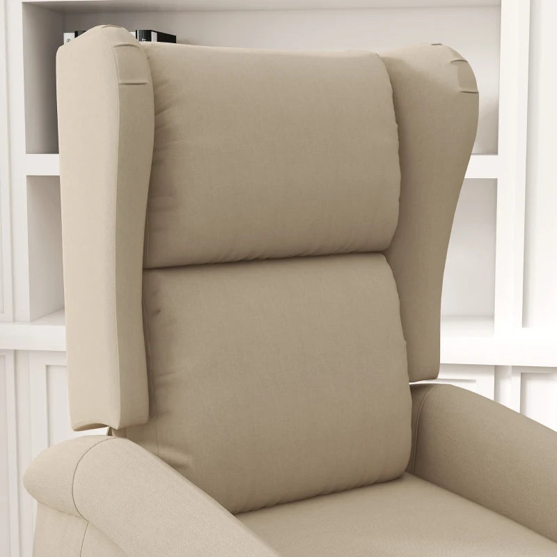 Beige Electric Recliner Armchair with Remote Control for Elderly