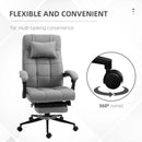 Light Grey Ergonomic Office Chair with Footrest and Armrests