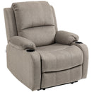 Brown Microfibre Recliner Armchair with Leg Rest and Cup Holder