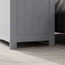 Grey Wooden Storage Trunk with Safety Hinges and Cut-out Handles, 76 x 40 x 48 cm